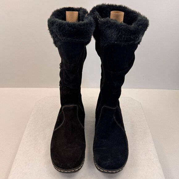 Bare Traps Womens Black Esha Leather Upper Faux Fur Mid Calf Boots Size 9M - Picture 15 of 15